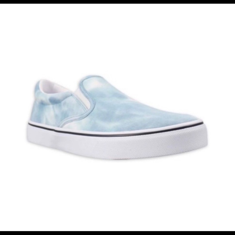 Blue tie diy shoes